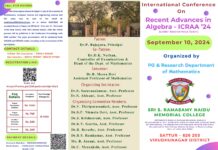 International Conference on Recent Advances in Algebra – ICRAA ’24