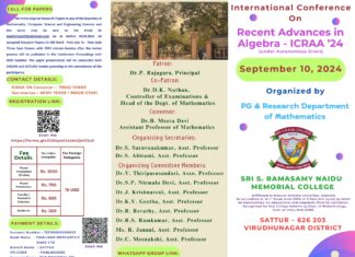 International Conference on Recent Advances in Algebra – ICRAA ’24